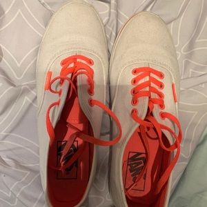 White and pink Vans